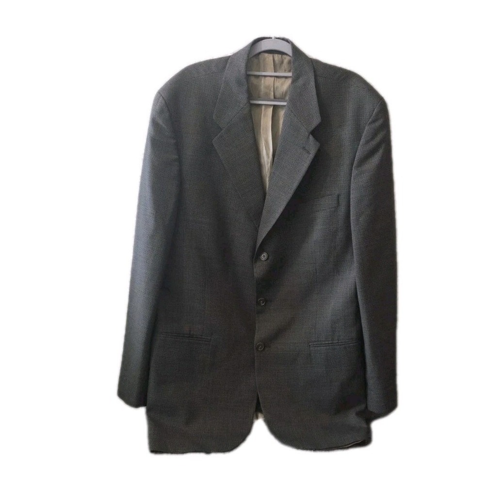 Ralph Lauren Men's Wool Tweed Blazer 46X Long Gray Houndstooth Sport Coat